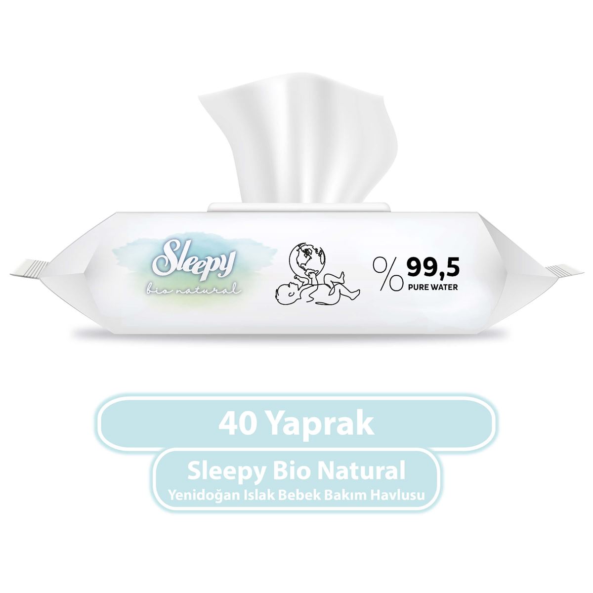 Sleepy Bio Natural Yenidoğan Islak Bebek Bakım Havlusu 40 Yaprak