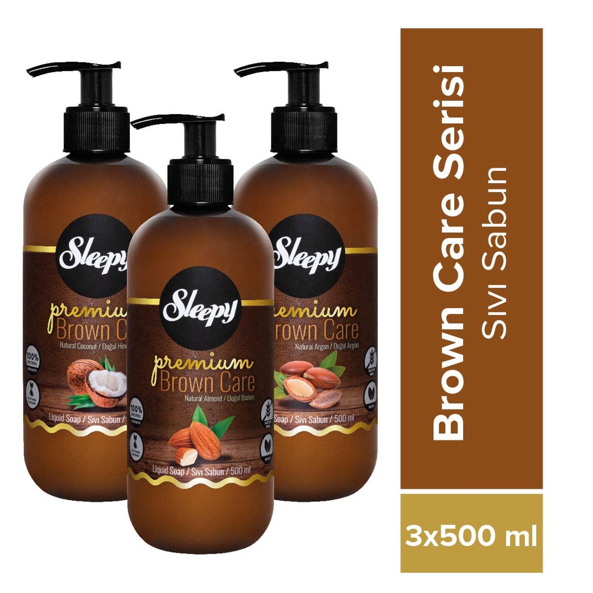 Sleepy Premium Brown Care Serisi Sıvı Sabun 3x500 ml