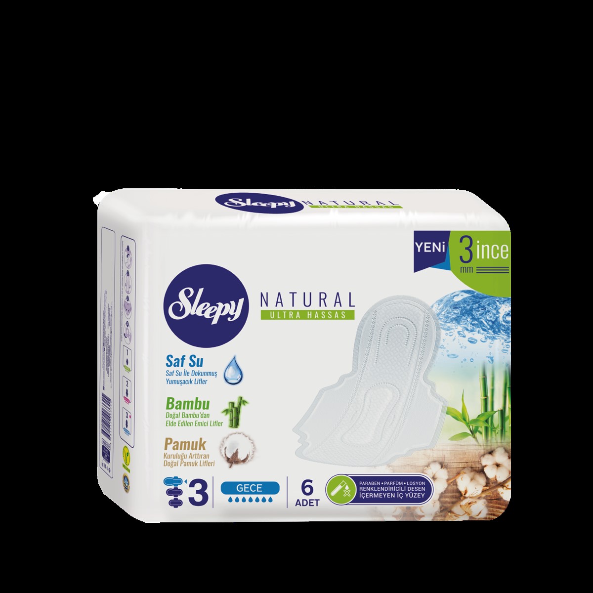 Sleepy Natural Ultra Hassas GECE 6 Adet 