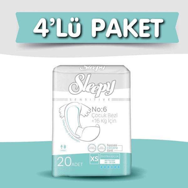 4'lü Sleepy X-Small Yetişkin Bezi 20 Adet