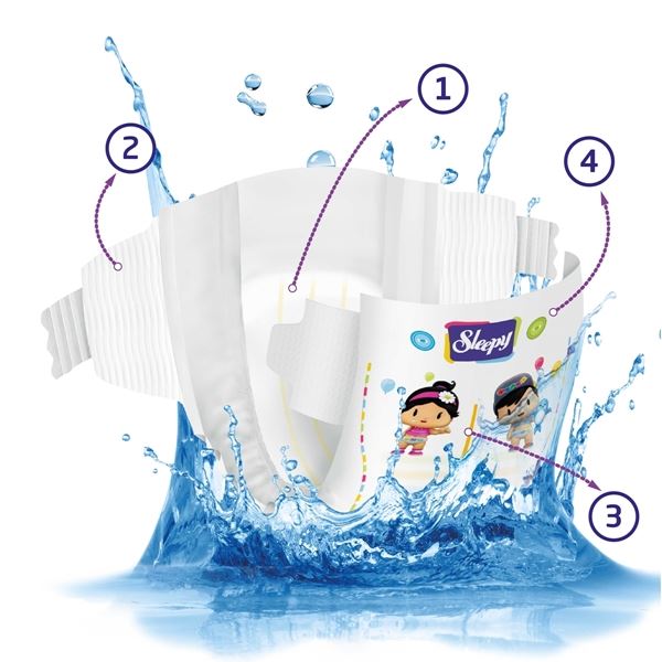 3'lü Jumbo Sleepy Sensitive Pepee Midi 3 Numara Bebek Bezi
