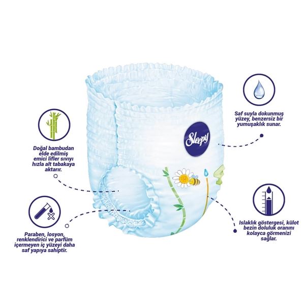 3'lü Jumbo Sleepy Natural Külot Bez 4 Numara Maxi