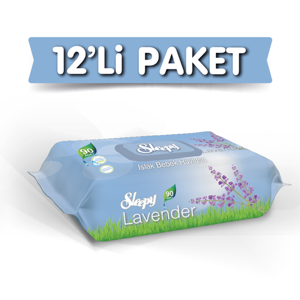 Sleepy Lavanta Kokulu Islak Havlu 12X90 lı