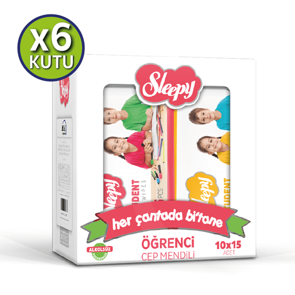 Sleepy Cep Mendili Öğrenci (10x15) 6 Kutu