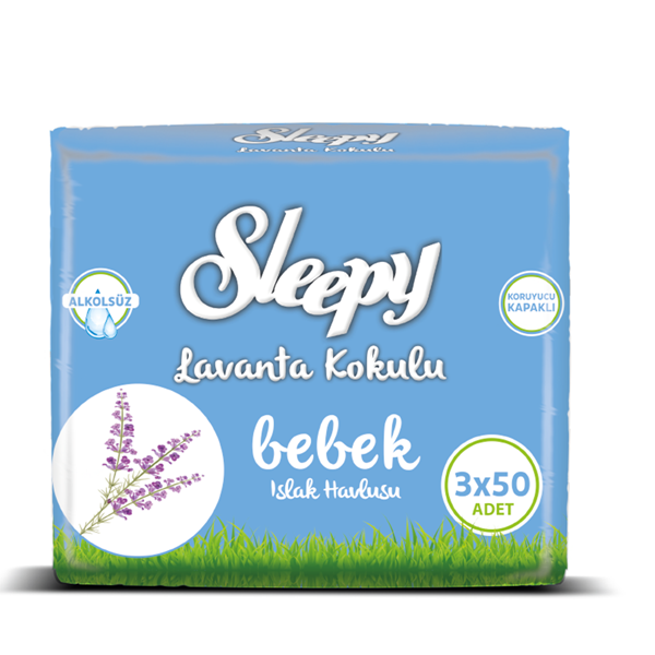 Sleepy Lavanta Kokulu Islak Havlu 3x50