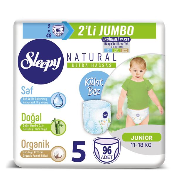 Sleepy Natural Külot Bez 5 Numara Junior 2X2'Lİ JUMBO