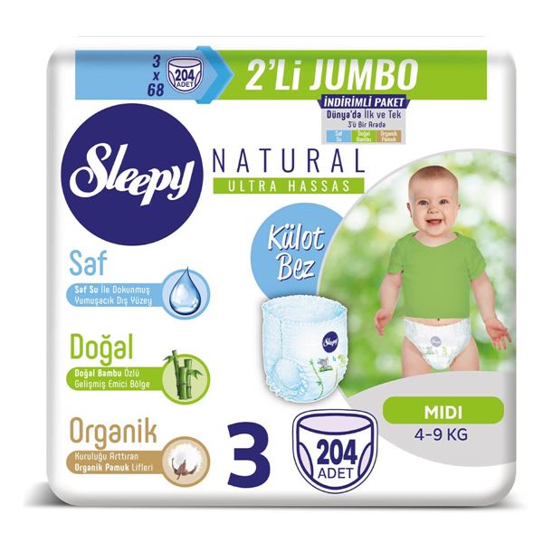 Sleepy Natural Külot Bez 3 Numara Midi 3X2'Lİ JUMBO