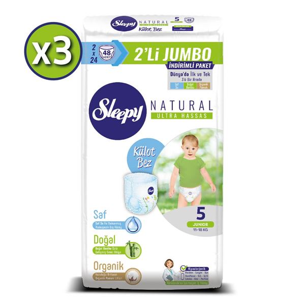 Sleepy Natural Külot Bez 5 Numara Junior 3X2'Lİ JUMBO