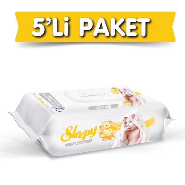 5'li Sleepy Sensitive Islak Havlu 90 lı