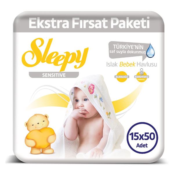 Sleepy Sensitive Islak Havlu 15X50 li