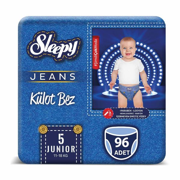 Sleepy Jeans KÜLOT Bez 5 Numara Junior 4’lü Jumbo 96 Adet 