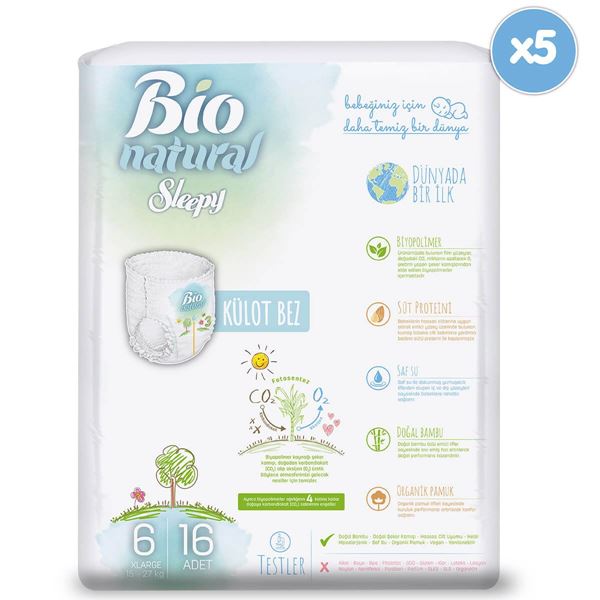 Sleepy Bio Natural Külot Bez 6 Numara Xlarge 80 Adet