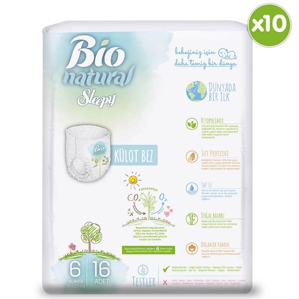 Sleepy Bio Natural Külot Bez 6 Numara Xlarge 160 Adet