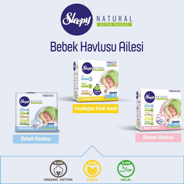 Sleepy z*** delist ** Sleepy Natural Bebek Havlusu 12X60