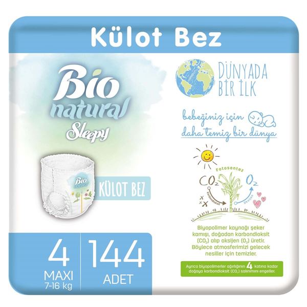 Sleepy Bio Natural Külot Bez 4 Numara Maxi 144 Adet