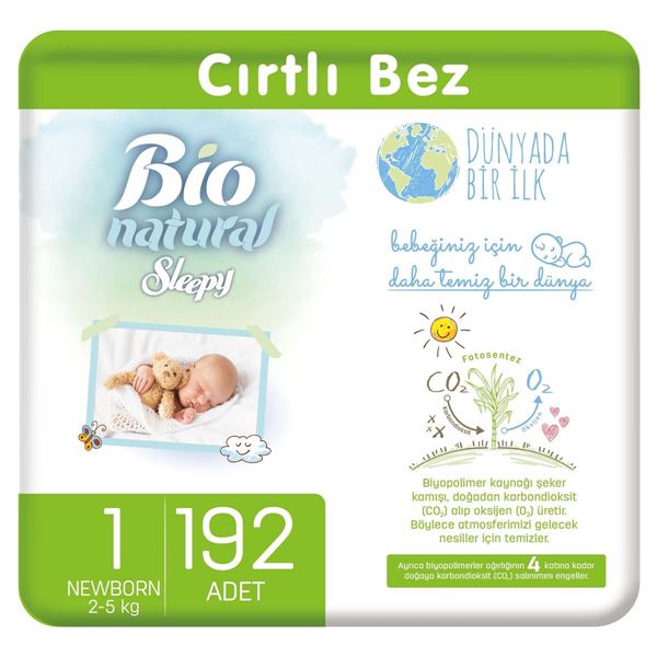 Sleepy Bio Natural Bebek Bezi 1 Numara Yenidoğan 192 Adet