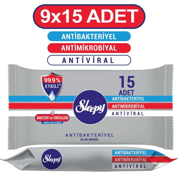 Sleepy Antibakteriyel Cep Mendili 9X15