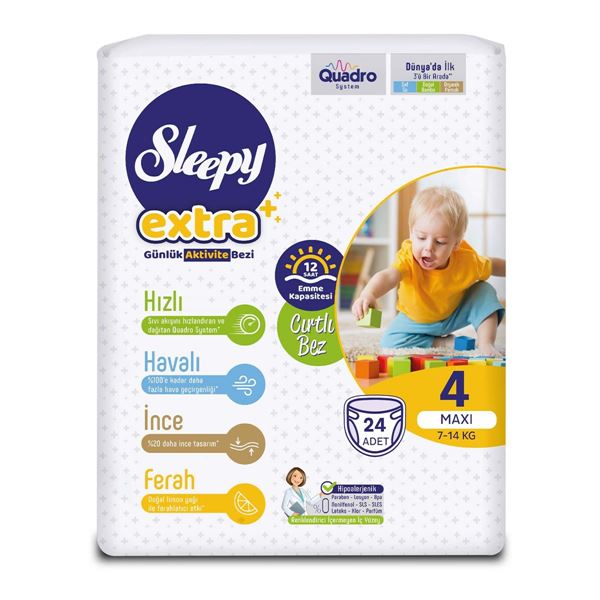 Sleepy Extra Günlük Aktivite Bezi 4 Numara Maxi 24 Adet