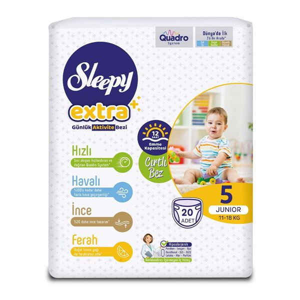 Sleepy Extra Günlük Aktivite Bezi 5 Numara Junior 20 Adet