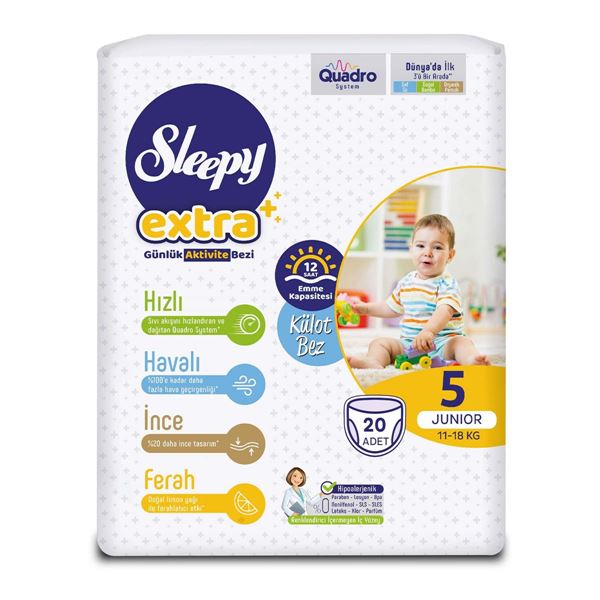 Sleepy Extra Günlük Aktivite Külot Bez 5 Numara Junior 20 Adet