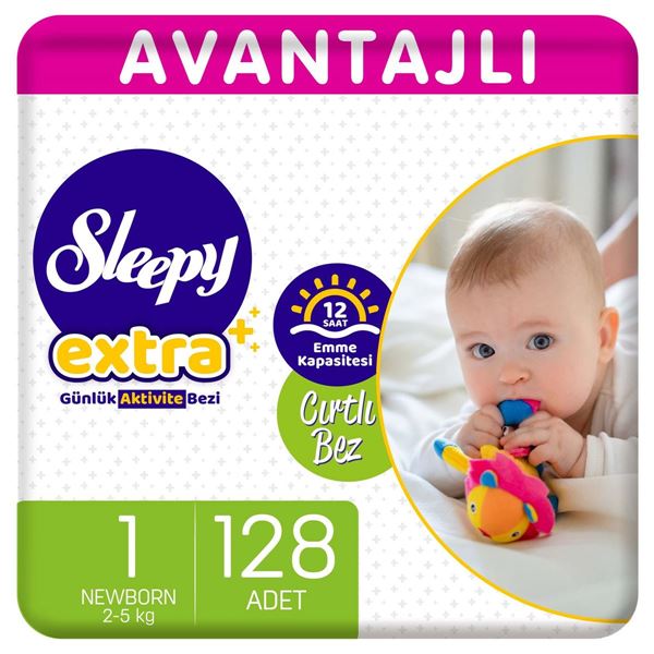 Sleepy Extra Avantajlı Bebek Bezi 1 Numara Yenidoğan 128 Adet