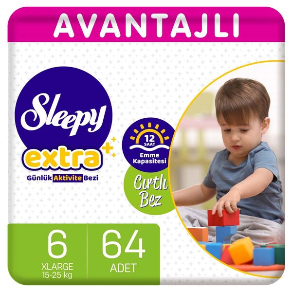 Sleepy Extra Avantajlı Bebek Bezi 6 Numara Xlarge 64 Adet