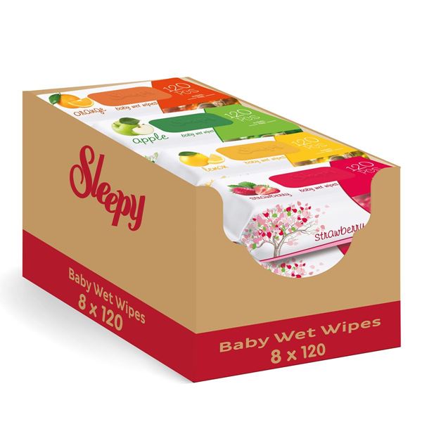 Sleepy Meyve Serisi Islak Havlu 8 Paket (960 Yaprak)
