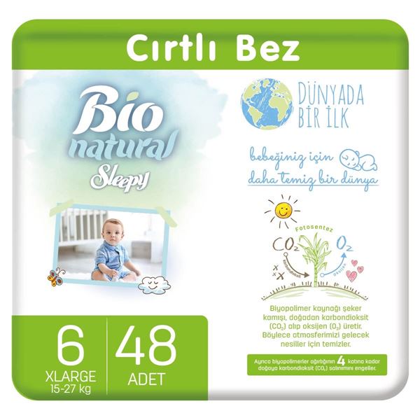 Sleepy Bio Natural Bebek Bezi 6 Numara Xlarge 48 Adet