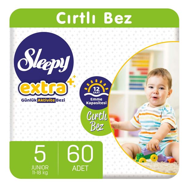 Sleepy Extra Günlük Aktivite Bezi 5 Numara Junior 60 Adet
