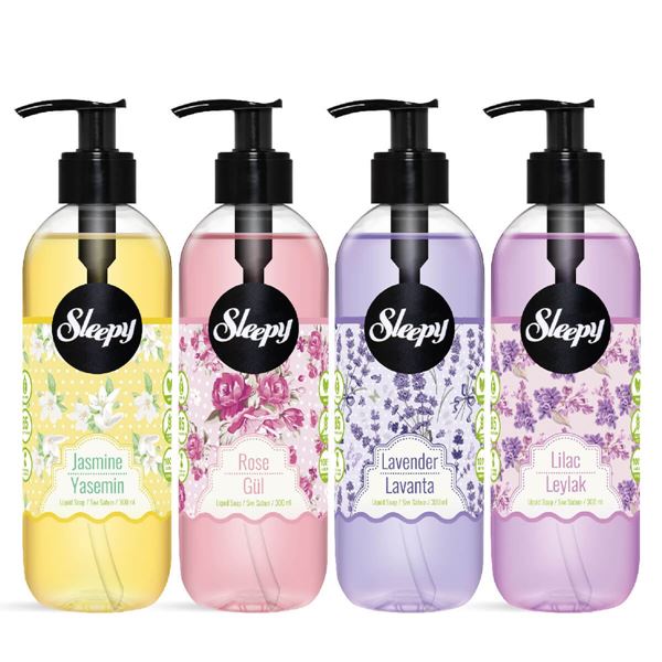 Sleepy Çiçek Serisi Sıvı Sabun 4'lü Avantaj Paketi 4×300 ml