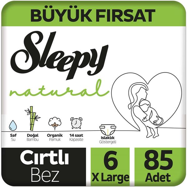 Sleepy Natural Büyük Fırsat Paketi Bebek Bezi 6 Numara Xlarge 85 Adet