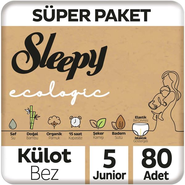 Sleepy Ecologic Süper Paket Külot Bez 5 Numara Junior 80 Adet