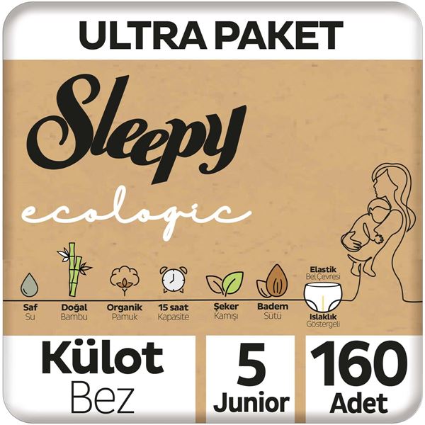 Sleepy Ecologic Ultra Paket Külot Bez 5 Numara Junior 160 Adet