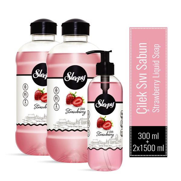 Sleepy Çilek Sıvı Sabun 300 ml + 2 Adet × 1500 ml