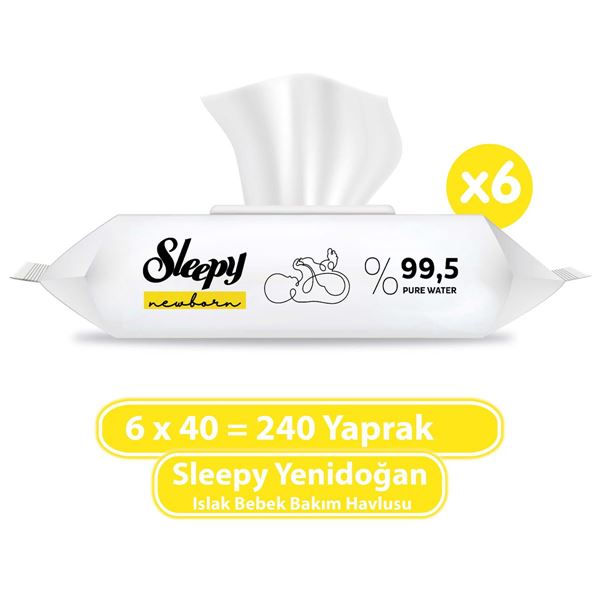 Sleepy Yenidoğan Islak Bebek Havlusu 6x40 (240 Yaprak)