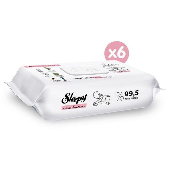 Sleepy Yenidoğan Devam Islak Bebek Bakım Havlusu 6x50 (300 Yaprak)