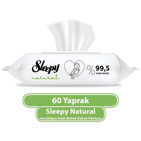 Sleepy Natural Yenidoğan Islak Bebek Bakım Havlusu 60 Yaprak