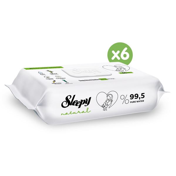 Sleepy Natural Yenidoğan Islak Bebek Bakım Havlusu 6x60 (360 Yaprak)