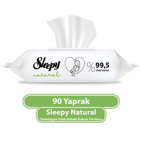 Sleepy Natural Yenidoğan Islak Bebek Bakım Havlusu 90 Yaprak