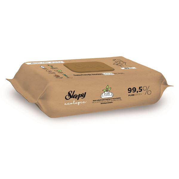 Sleepy Ecologic Yenidoğan Islak Bebek Bakım Havlusu 40 Yaprak
