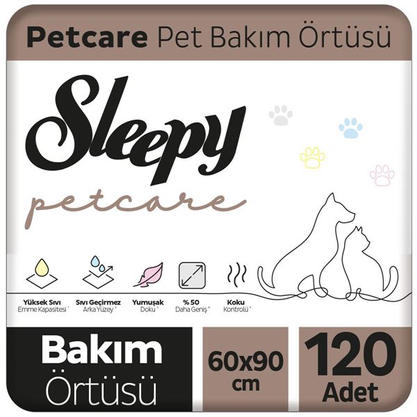 Sleepy Petcare Pet Bakım Örtüsü 60x90 cm 4X30 (120 Adet)