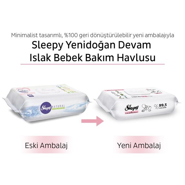 Sleepy Yenidoğan Devam Islak Bebek Bakım Havlusu 6x50 (300 Yaprak)