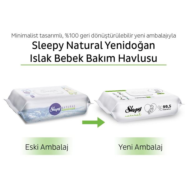 Sleepy Natural Yenidoğan Islak Bebek Bakım Havlusu 6x90 (540 Yaprak)