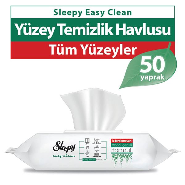 Sleepy Easy Clean Yüzey Temizlik Havlusu&Mendili 50 Yaprak