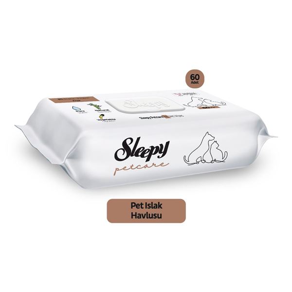 Sleepy Petcare Bakım Seti ( 30'lu Pet Bakım Örtüsü + 60 Yaprak Islak Havlu + 500 ml Şampuan )