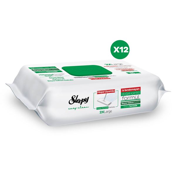 Sleepy Easy Clean Beyaz Sabun Katkılı Mopa Uyumlu Yüzey Temizlik Havlusu 12x80 (960 Yaprak)