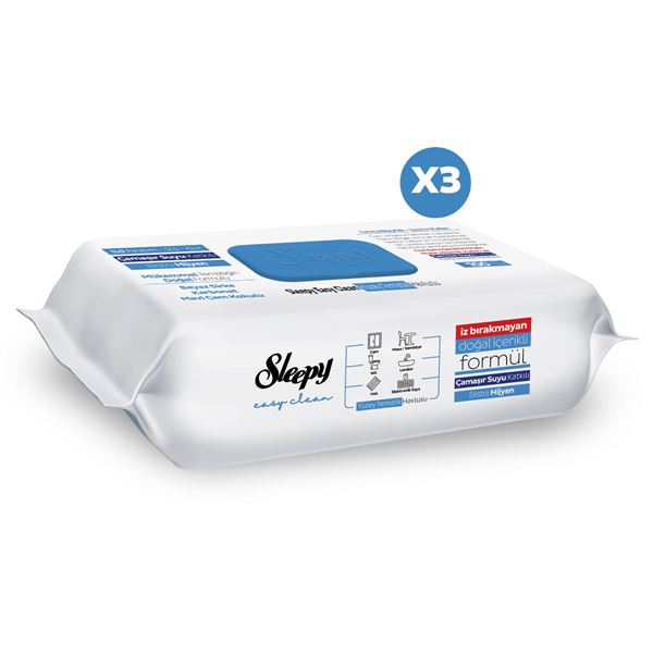Sleepy Easy Clean Çamaşır Suyu Katkılı Yüzey Temizlik Havlusu&Mendili 3x100 (300 Yaprak) 