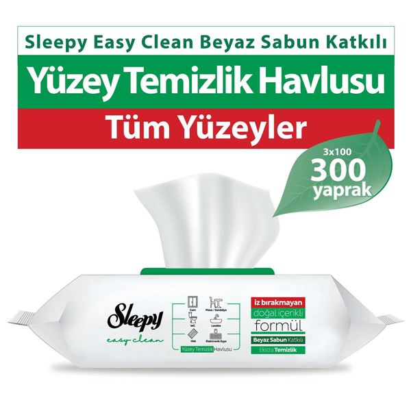 Sleepy Easy Clean Yüzey Temizlik Havlusu 3x100 (300 Yaprak)
