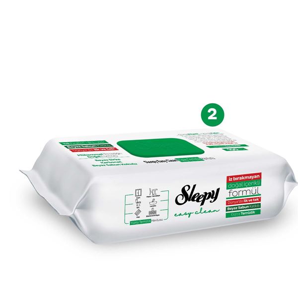Sleepy Easy Clean Beyaz Sabun Katkılı Yüzey Temizlik Havlusu&Mendili 2x100 (200 Yaprak)