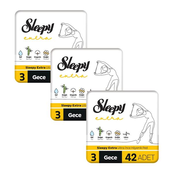 Sleepy Extra Ultra İnce Hijyenik Ped Mega Fırsat Paketi Gece 126 Adet